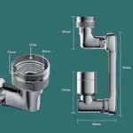 Magic Faucet Swivel 1080° Inox With Anti-Splash Filter