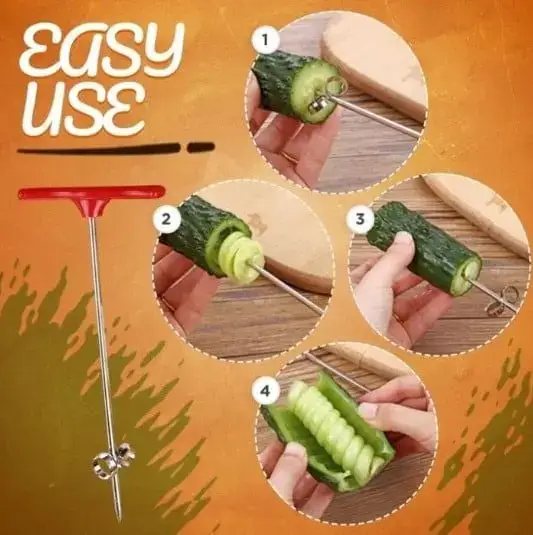 Fruit Spiral Knife made of stainless steel