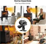 4 Blades Wood Stove Fans Heat Powered