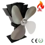 4 Blades Wood Stove Fans Heat Powered