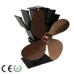 4 Blades Wood Stove Fans Heat Powered
